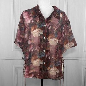 Vintage sheer floral top nwt